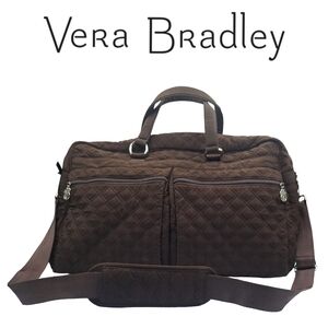 Vera Bradley Brown Quilted Travel Bag